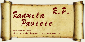 Radmila Pavičić vizit kartica
